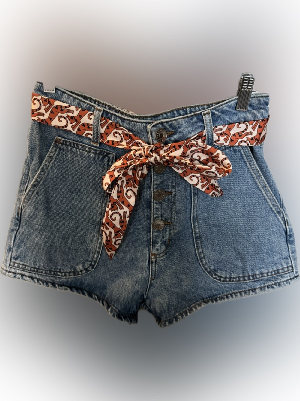 Sandro High-Waist Denim Shorts